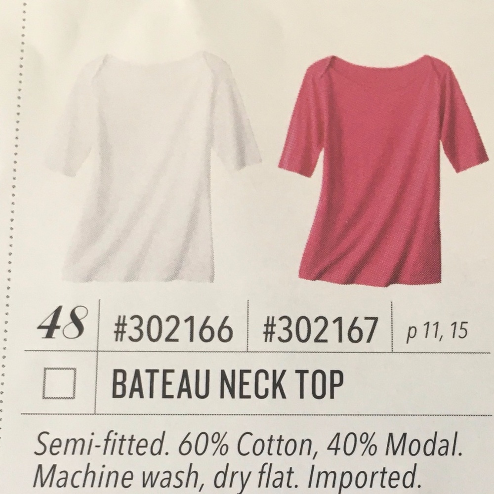 Jockey Bateau Neck Top, Size L, in color White